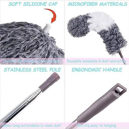 4-Pieces: Reusable Bendable Dusters with Extension Pole DailySale