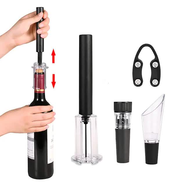 4-Pieces Set: Air Pump Wine Bottle Opener DailySale