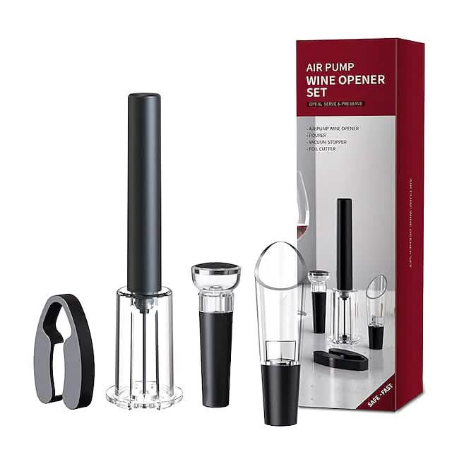 4-Pieces Set: Air Pump Wine Bottle Opener DailySale