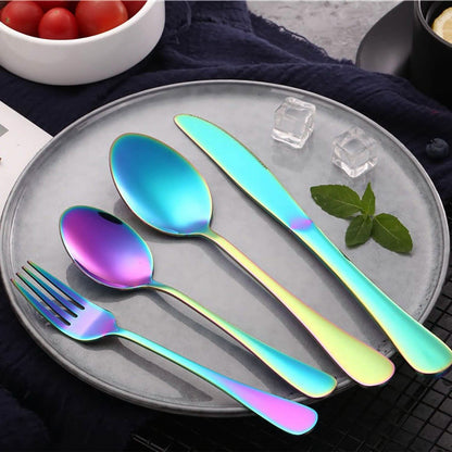 4-Pieces Set: Flatware Stainless Steel Silverware Cutlery Kitchen Set DailySale