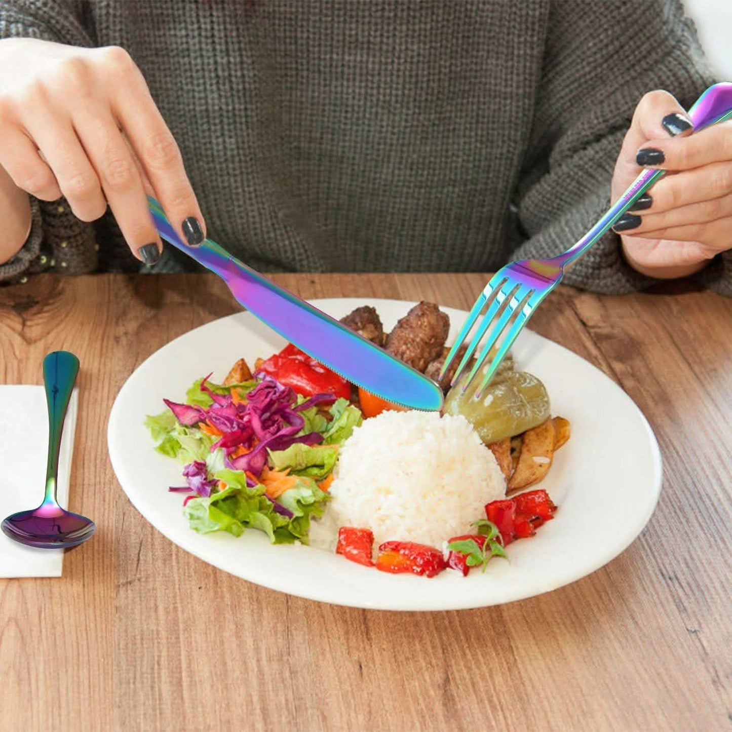 4-Pieces Set: Flatware Stainless Steel Silverware Cutlery Kitchen Set DailySale