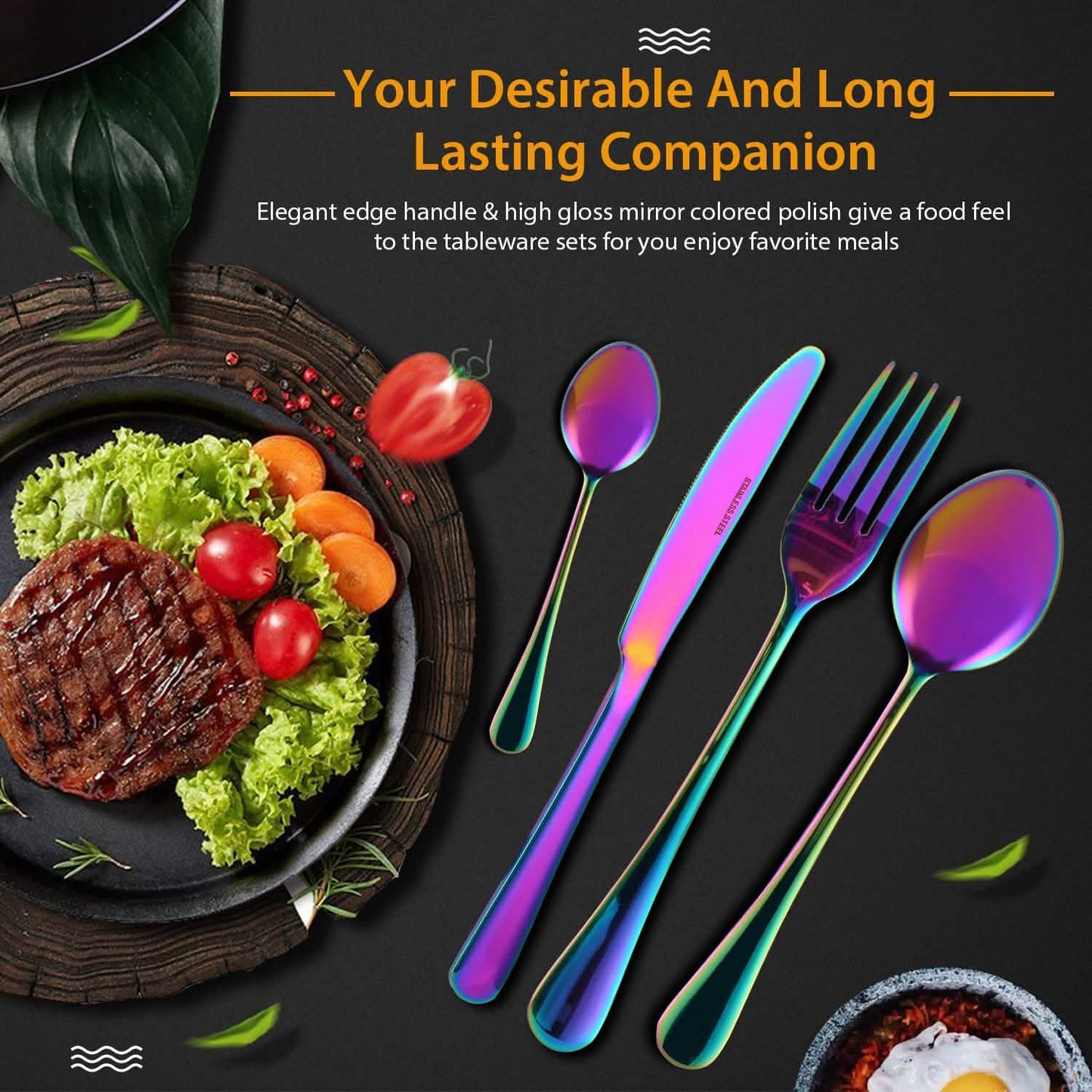 4-Pieces Set: Flatware Stainless Steel Silverware Cutlery Kitchen Set DailySale