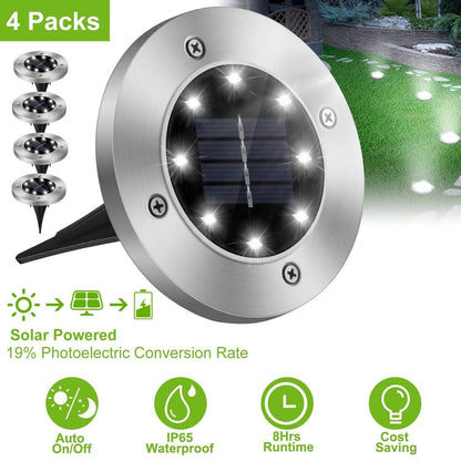 4-Pieces: Solar Powered Ground Light DailySale