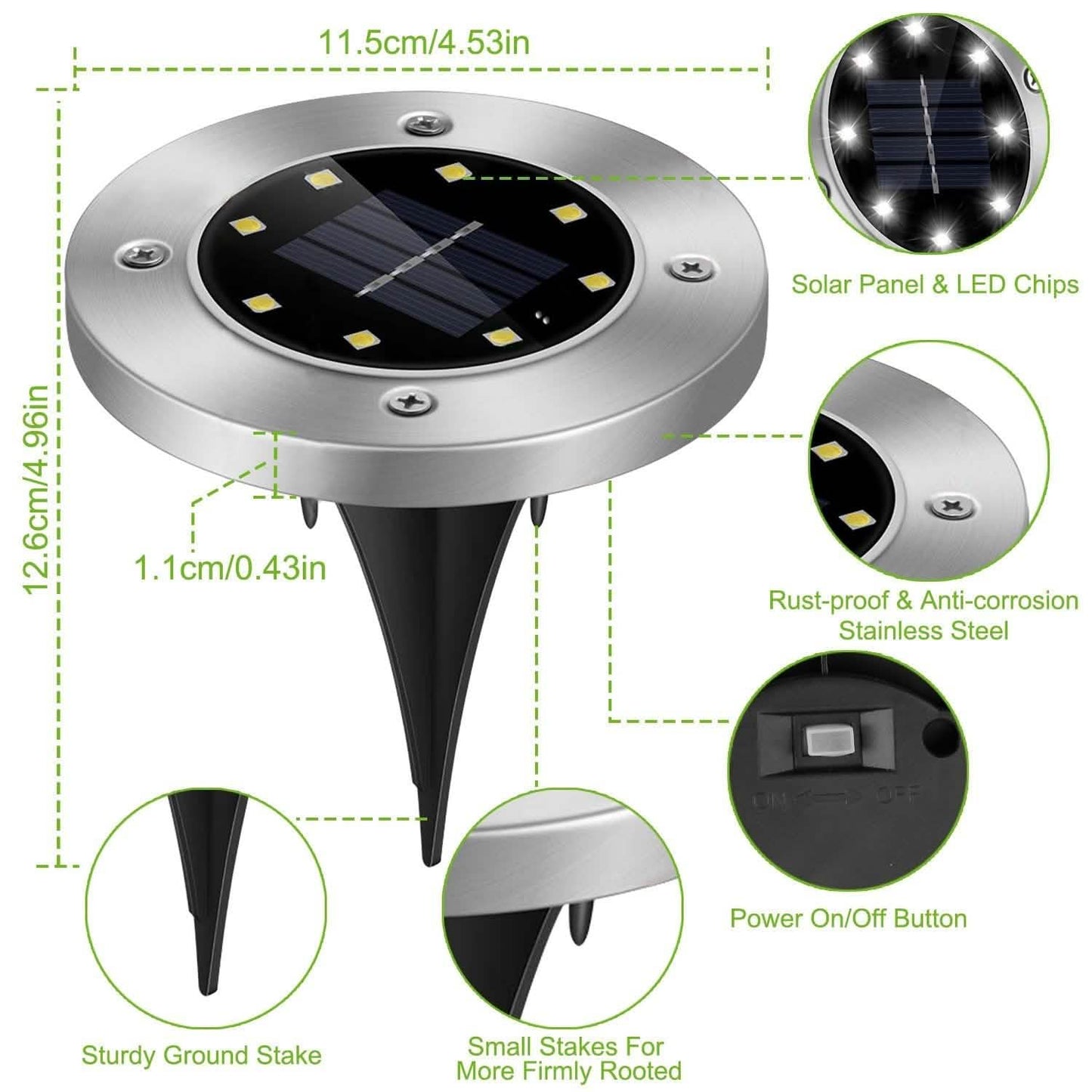 4-Pieces: Solar Powered Ground Light DailySale