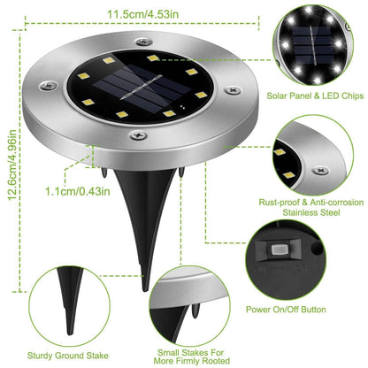 4-Pieces: Solar Powered Ground Light DailySale