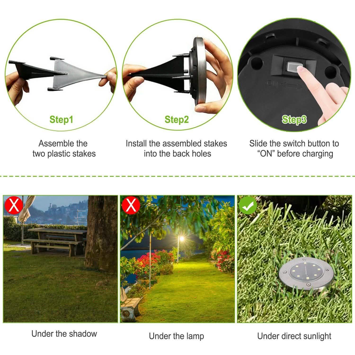 4-Pieces: Solar Powered Ground Light DailySale