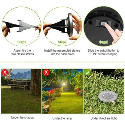4-Pieces: Solar Powered Ground Light DailySale