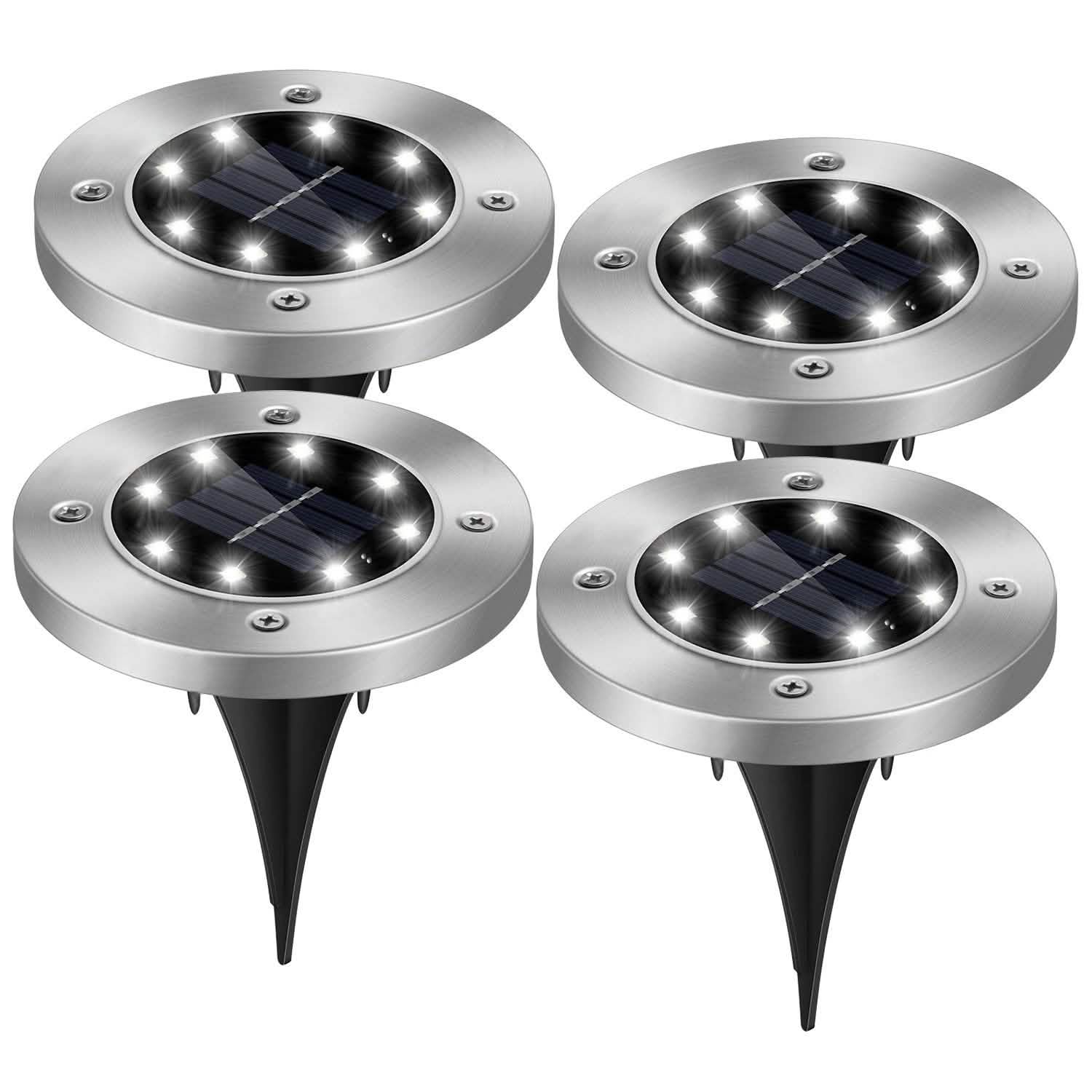4-Pieces: Solar Powered Ground Light DailySale