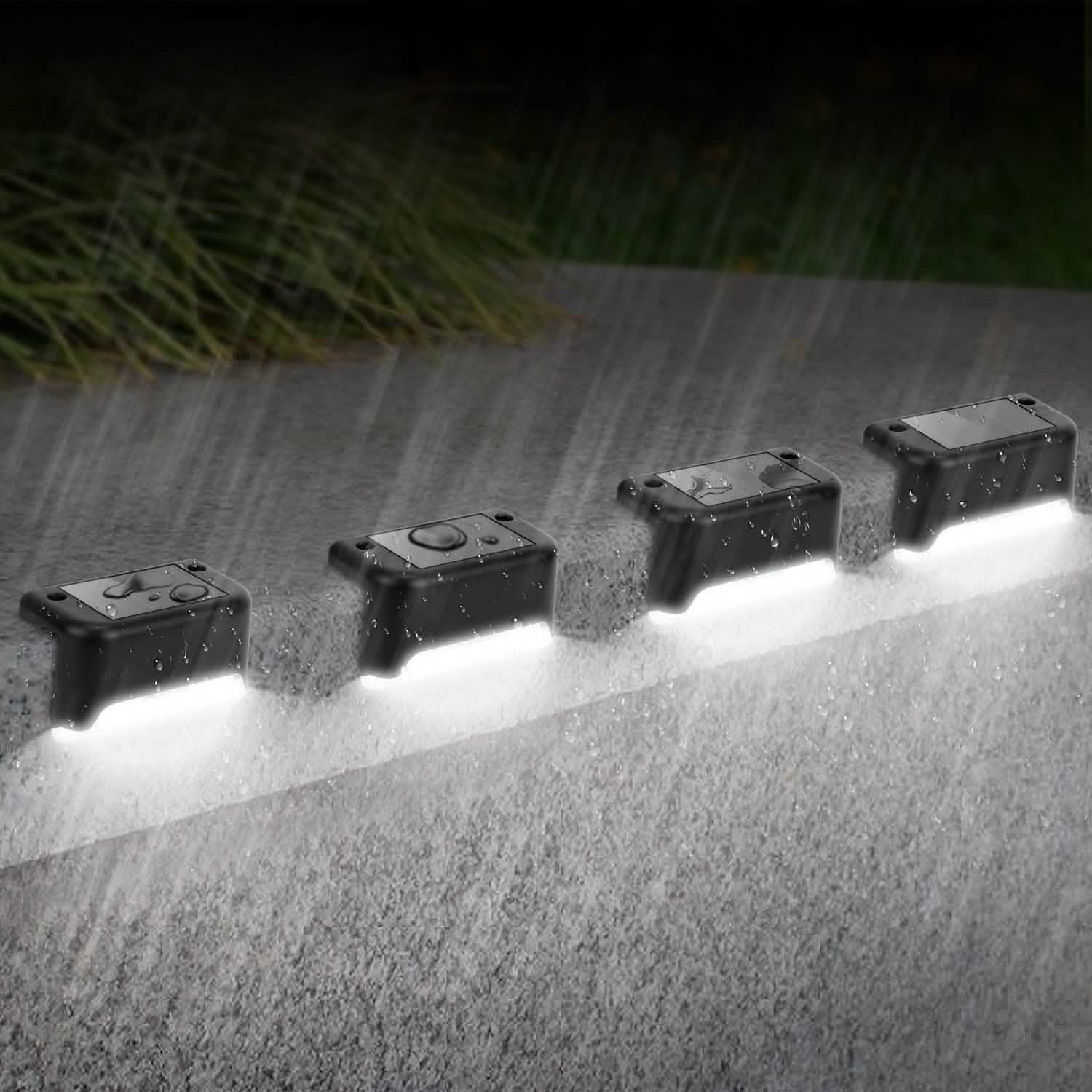 4-Pieces: Solar Powered LED Step Lights DailySale
