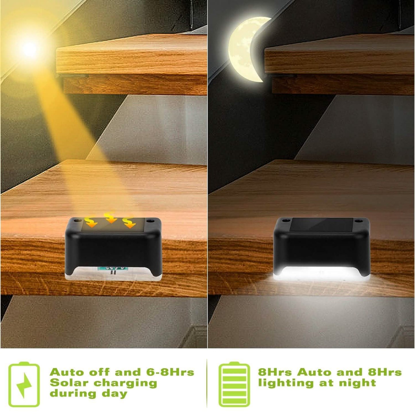 4-Pieces: Solar Powered LED Step Lights DailySale