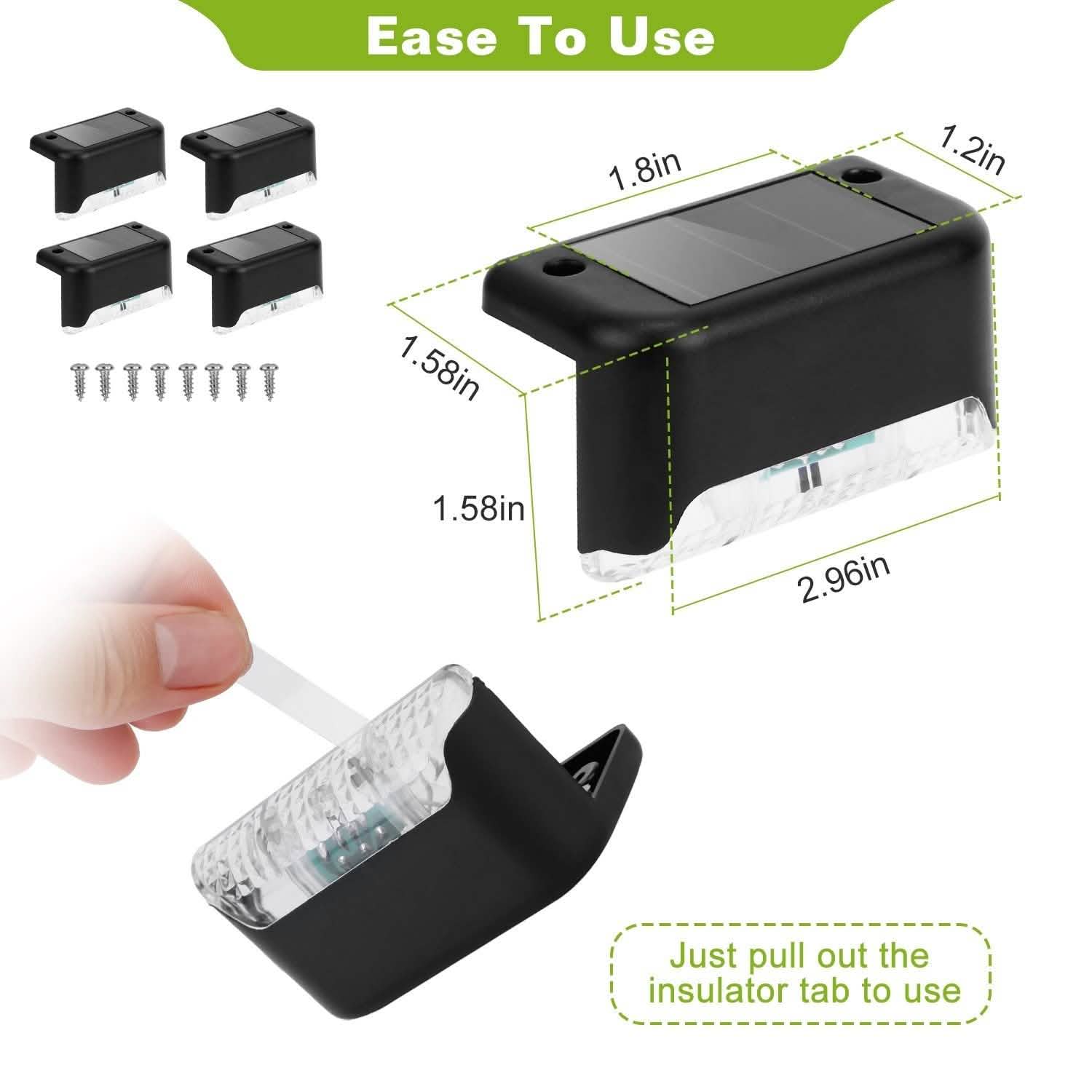 4-Pieces: Solar Powered LED Step Lights DailySale