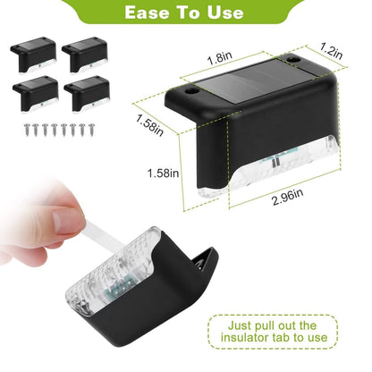 4-Pieces: Solar Powered LED Step Lights DailySale