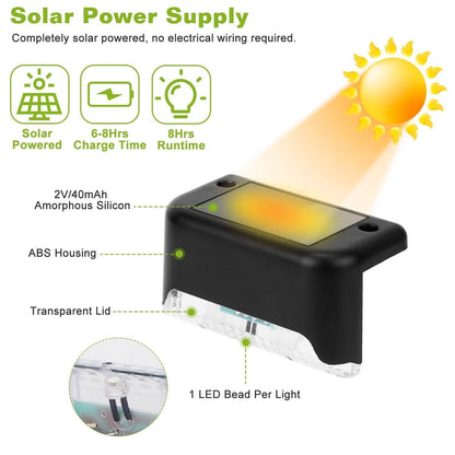 4-Pieces: Solar Powered LED Step Lights DailySale
