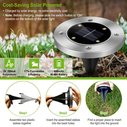 4-Pieces: Solar Waterproof Ground Light DailySale