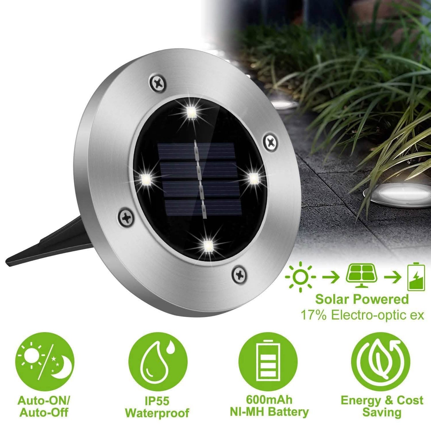 4-Pieces: Solar Waterproof Ground Light DailySale