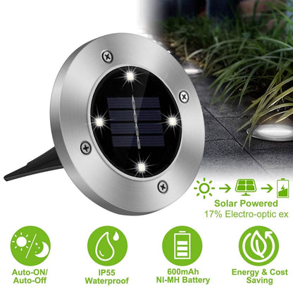 4-Pieces: Solar Waterproof Ground Light DailySale