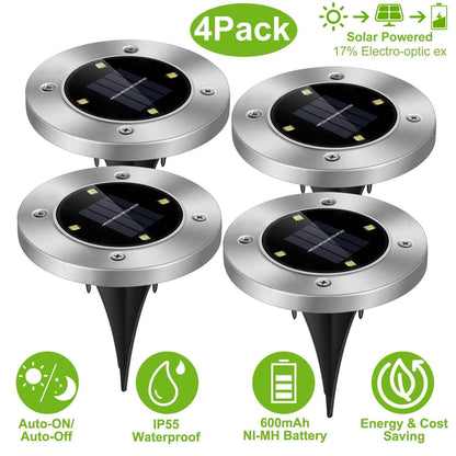 4-Pieces: Solar Waterproof Ground Light DailySale