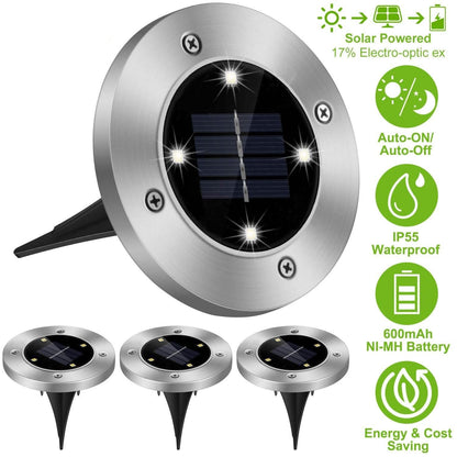 4-Pieces: Solar Waterproof Ground Light DailySale