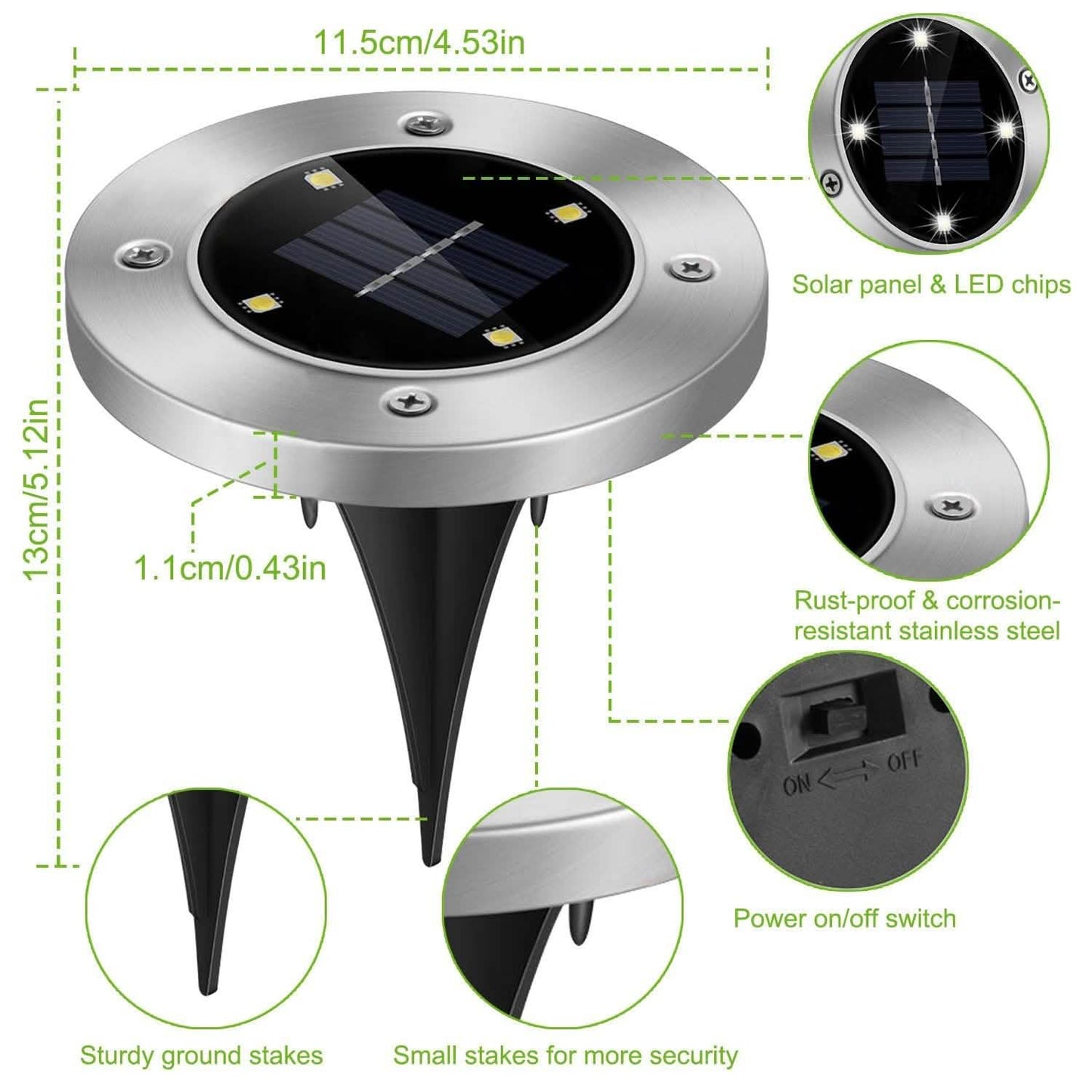 4-Pieces: Solar Waterproof Ground Light DailySale