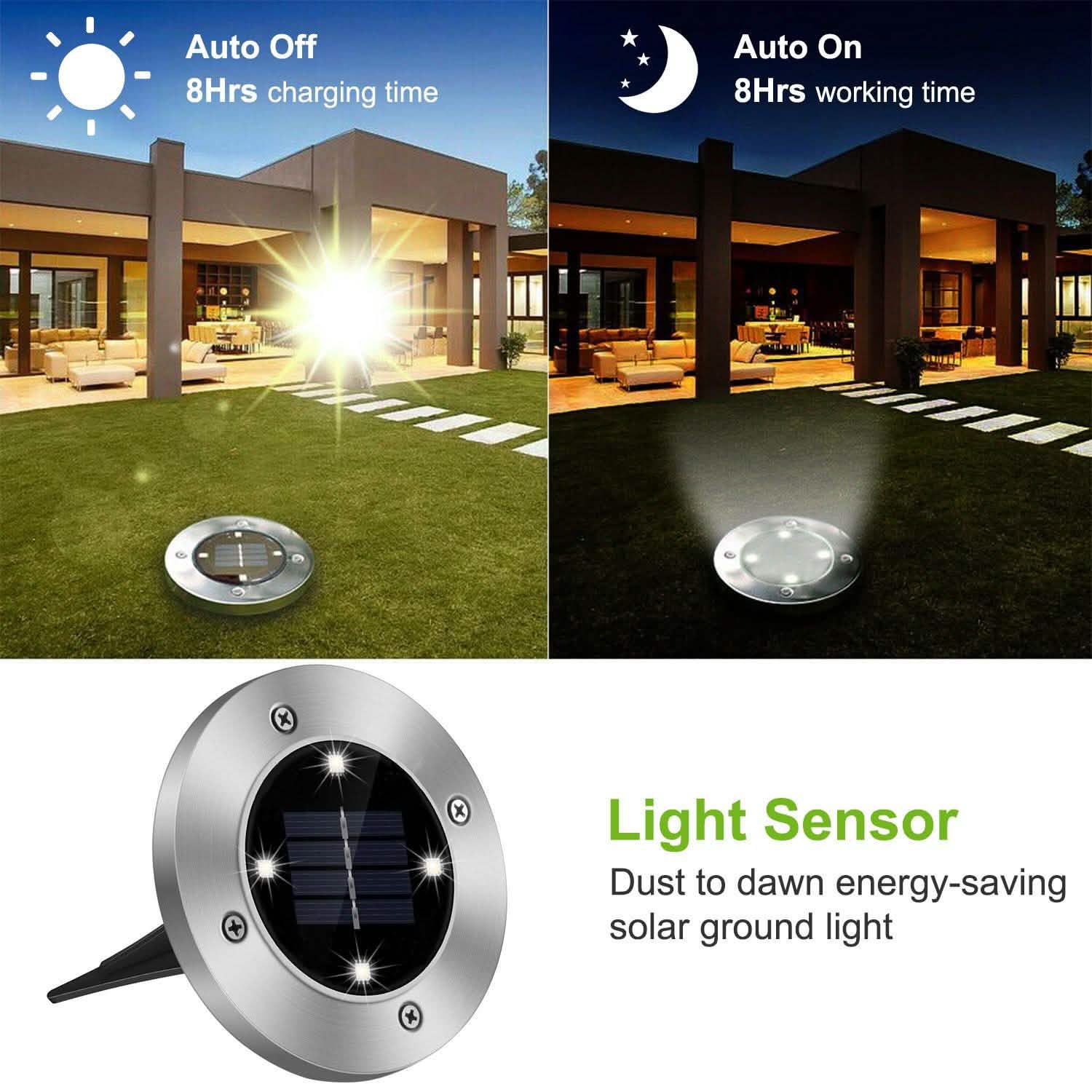 4-Pieces: Solar Waterproof Ground Light DailySale
