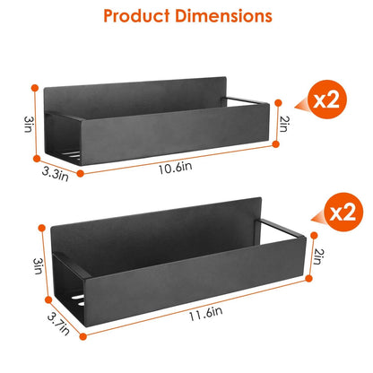 4-Pieces: Spice Rack Strong Magnetic Seasoning Storage Shelf with 8 Removable Hooks DailySale