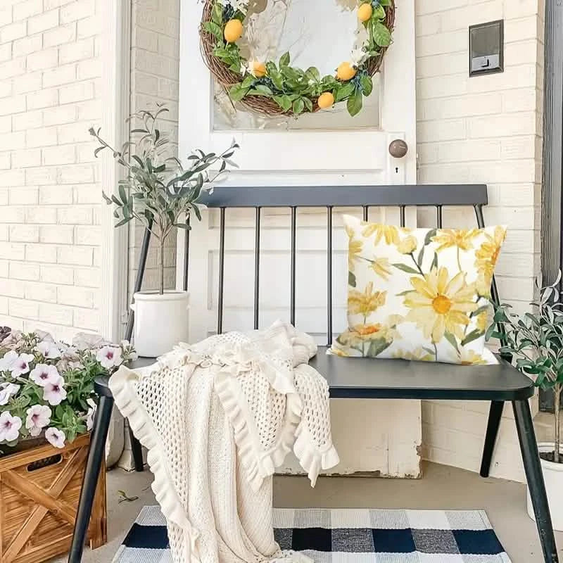 4-Pieces: Summer Flowers Printed Throw Pillow Cover Cushion Pillow Case DailySale