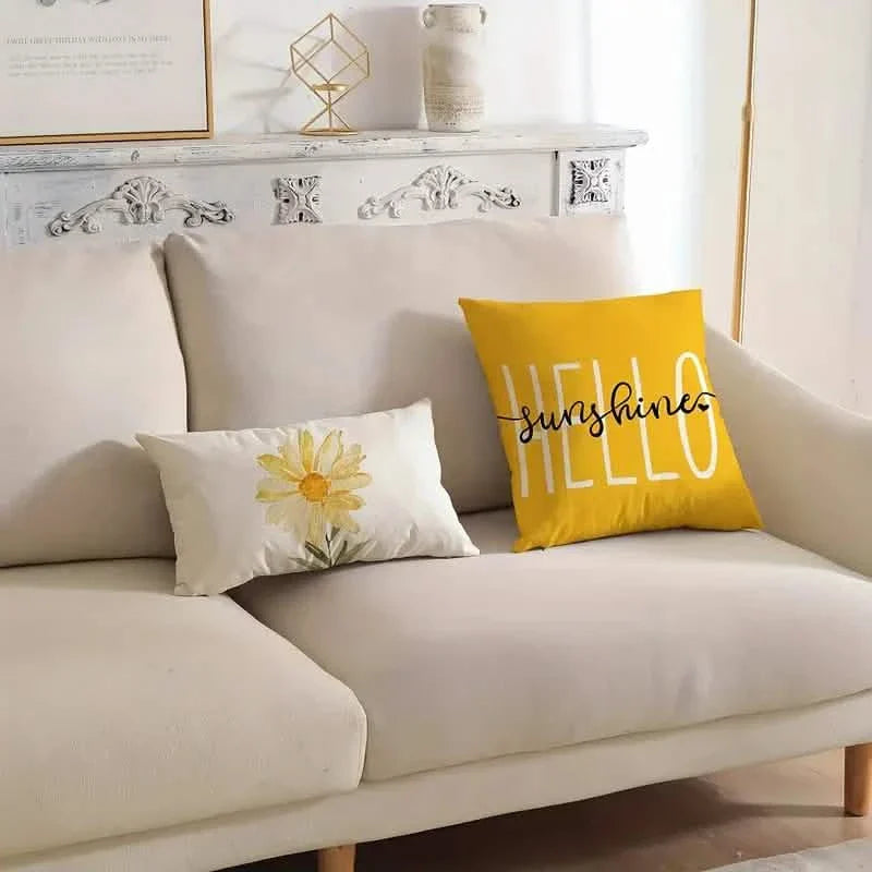 4-Pieces: Summer Flowers Printed Throw Pillow Cover Cushion Pillow Case DailySale