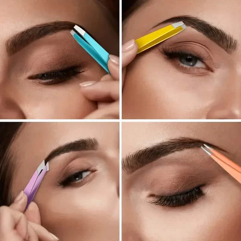 4-Pieces: Tweezers For Eyebrows, Straight, Slant, Angled and Pointy Tip DailySale