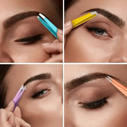 4-Pieces: Tweezers For Eyebrows, Straight, Slant, Angled and Pointy Tip DailySale