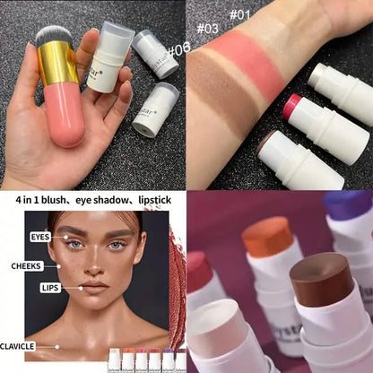 4-Pieces: Ultimate Cream Contour Kit - Seamless Blending Sticks with Highlighter, Blush & Bronzer DailySale