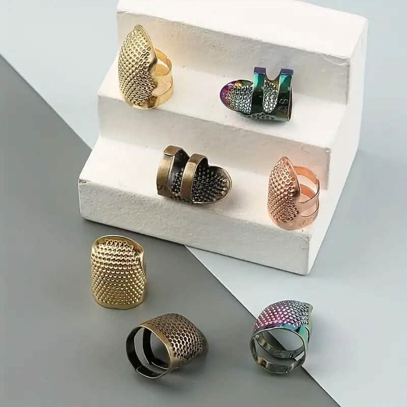 4-Pieces: Vintage Bronze Sewing Thimbles DailySale