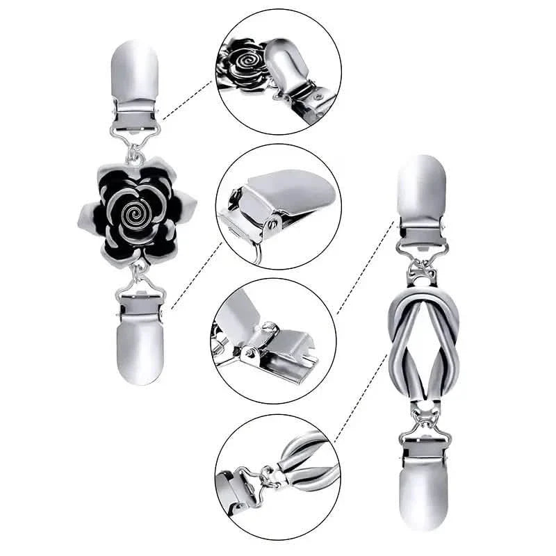 4-Pieces: Vintage Sweater Shawl Clips Retro Cardigan Collar Clips DailySale