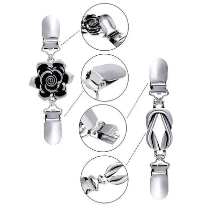 4-Pieces: Vintage Sweater Shawl Clips Retro Cardigan Collar Clips DailySale