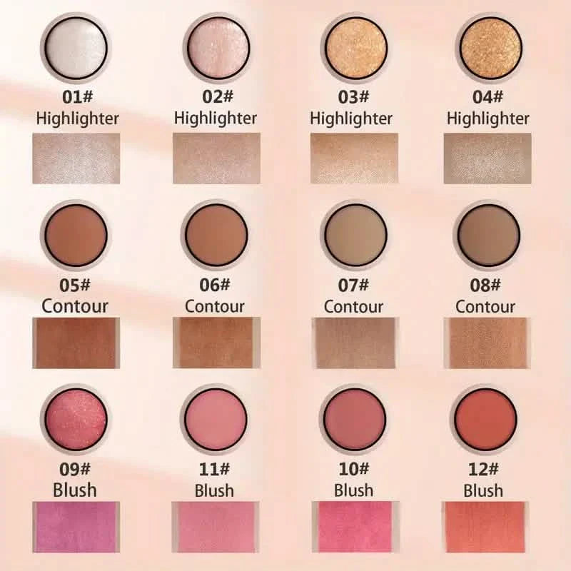 4-Pieces: Waterproof Cream Contour and Highlighter Kit with Brush DailySale