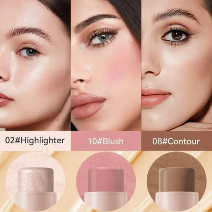 4-Pieces: Waterproof Cream Contour and Highlighter Kit with Brush DailySale
