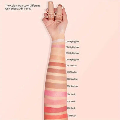 4-Pieces: Waterproof Cream Contour and Highlighter Kit with Brush DailySale