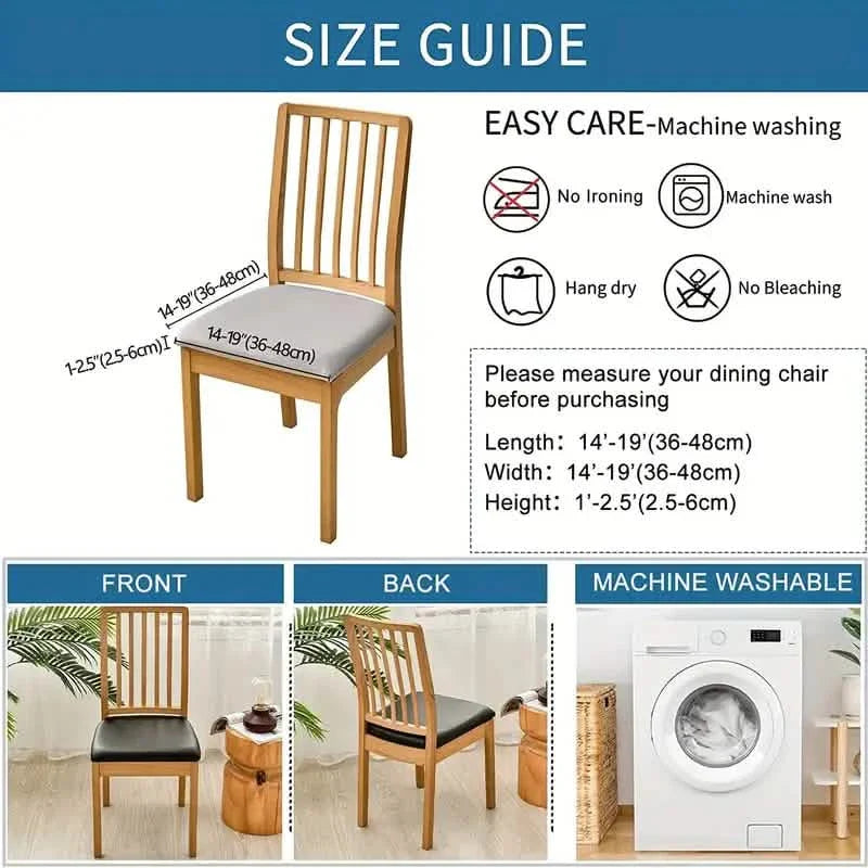 4-Pieces: Waterproof Removable Upholstered Leather Dining Chair Slipcovers DailySale