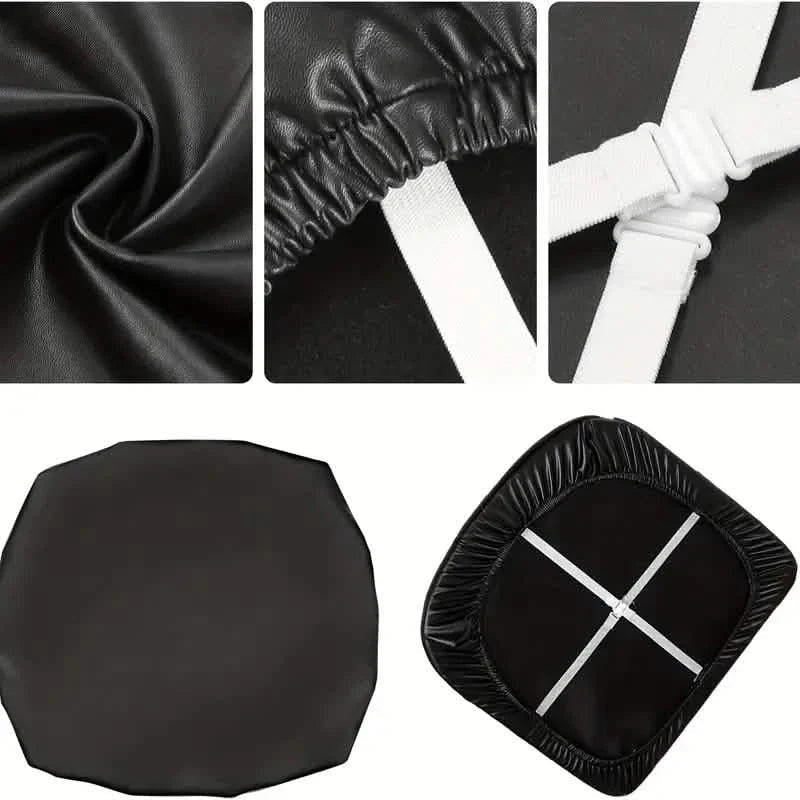 4-Pieces: Waterproof Removable Upholstered Leather Dining Chair Slipcovers DailySale