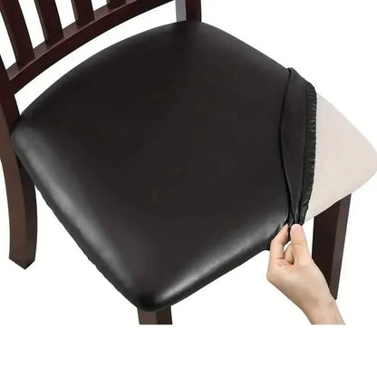 4-Pieces: Waterproof Removable Upholstered Leather Dining Chair Slipcovers DailySale