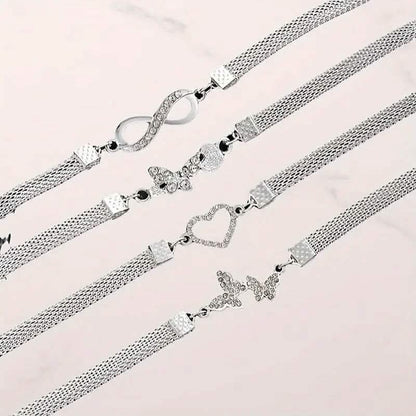 4-Pieces: Wide Edge Chain Anklets Set DailySale