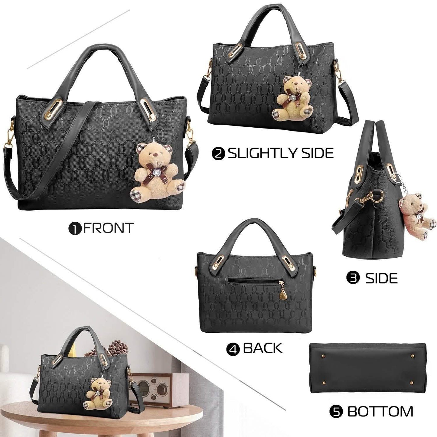 4-Pieces: Women Leather Handbag DailySale