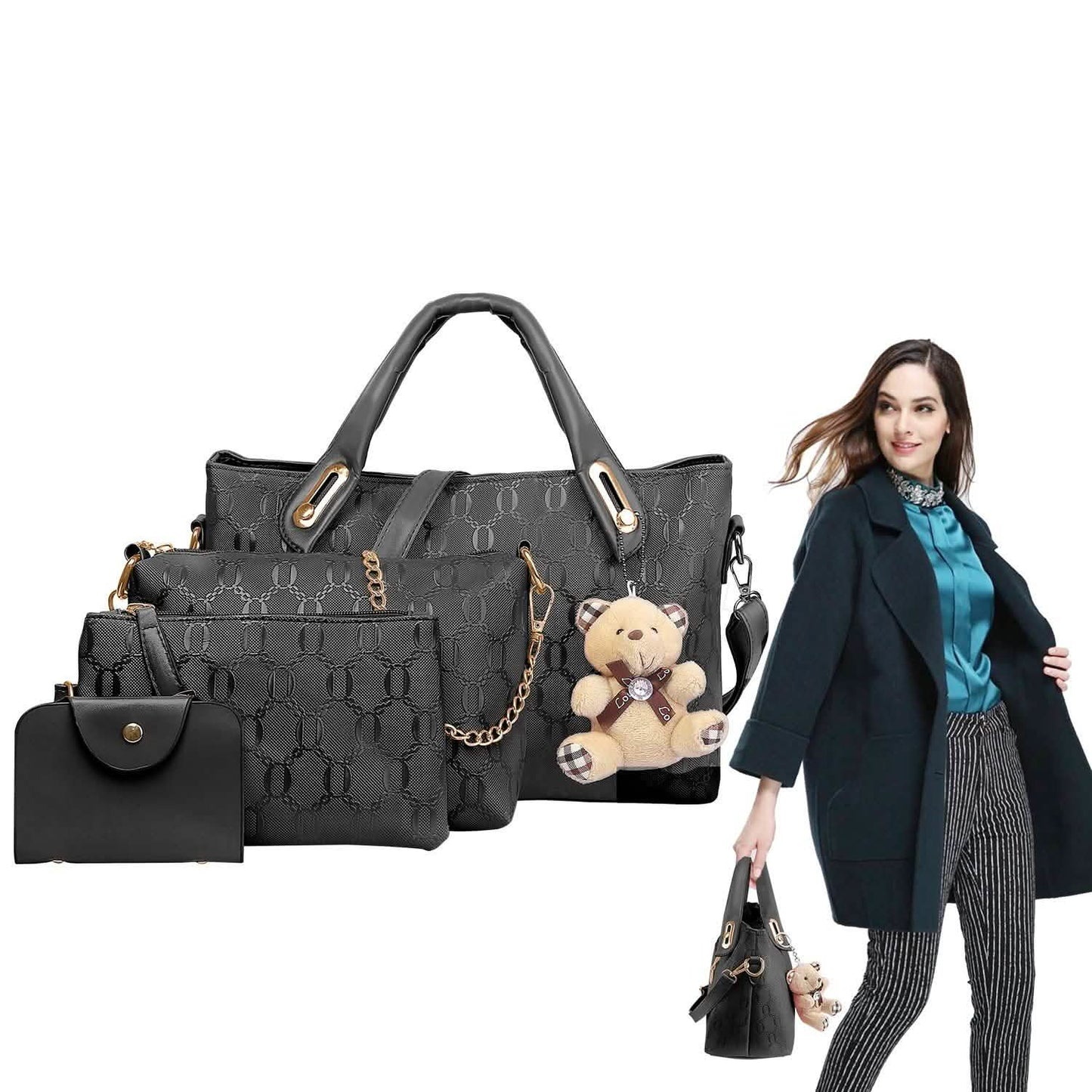 4-Pieces: Women Leather Handbag DailySale