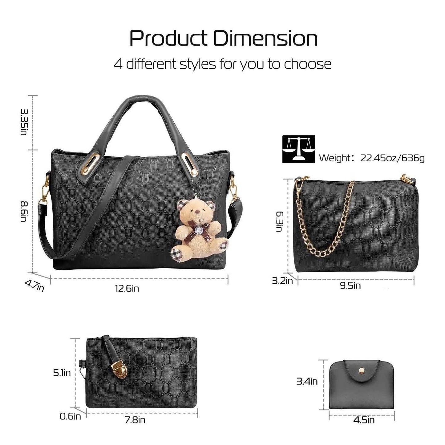 4-Pieces: Women Leather Handbag DailySale