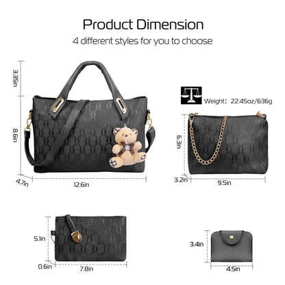 4-Pieces: Women Leather Handbag DailySale