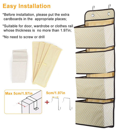 4-Pockets Wall Mount Closet Storage Organizer DailySale