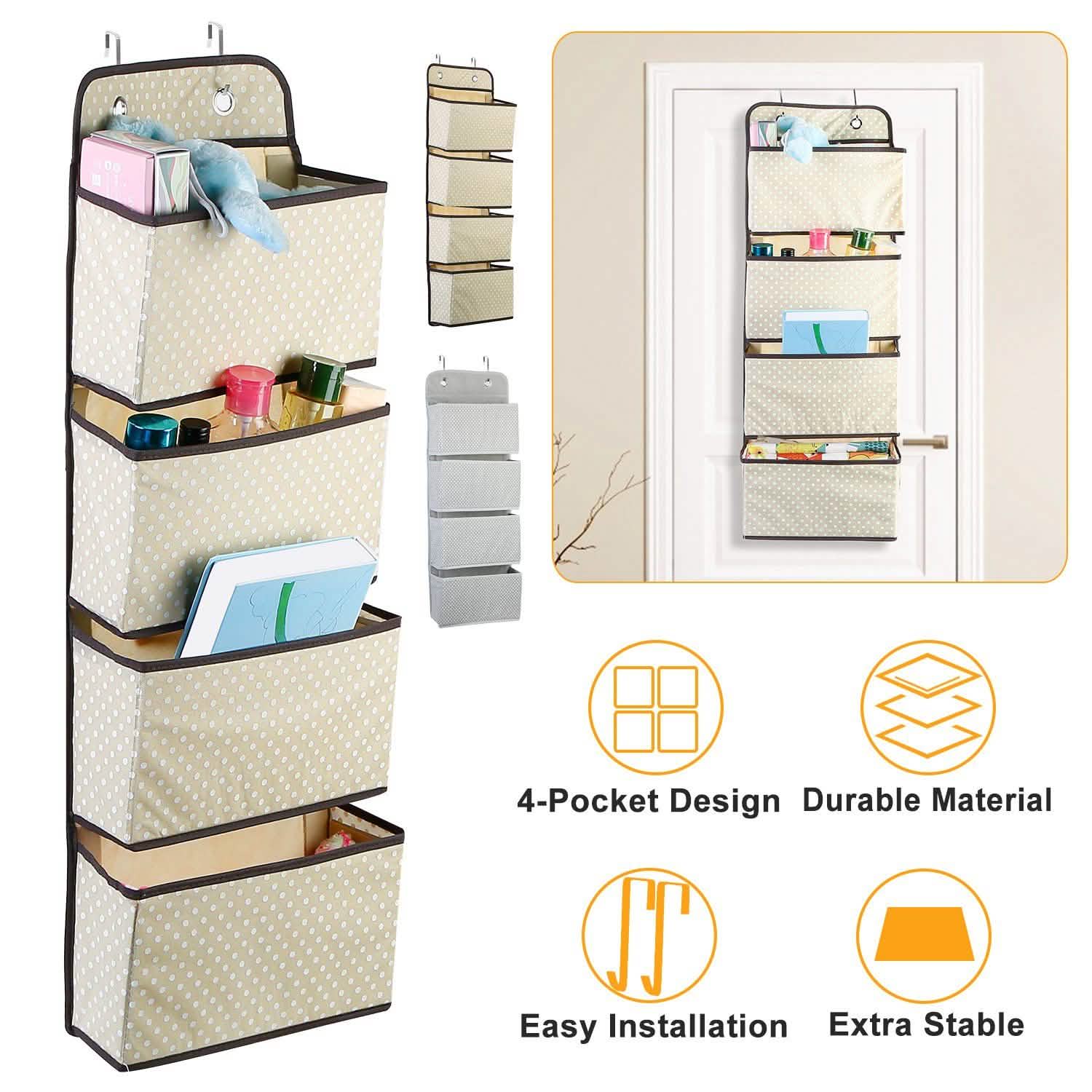 4-Pockets Wall Mount Closet Storage Organizer DailySale