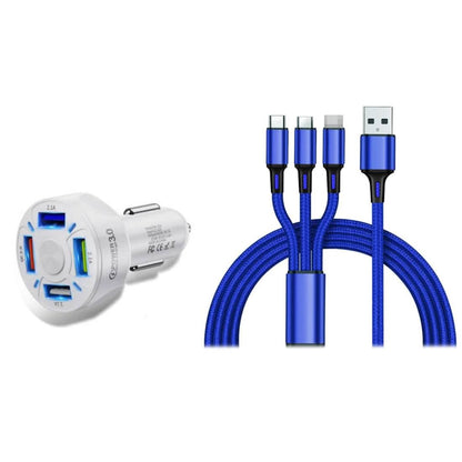 4 Port LED Car Charger + 3-in-1 Cable Combo DailySale