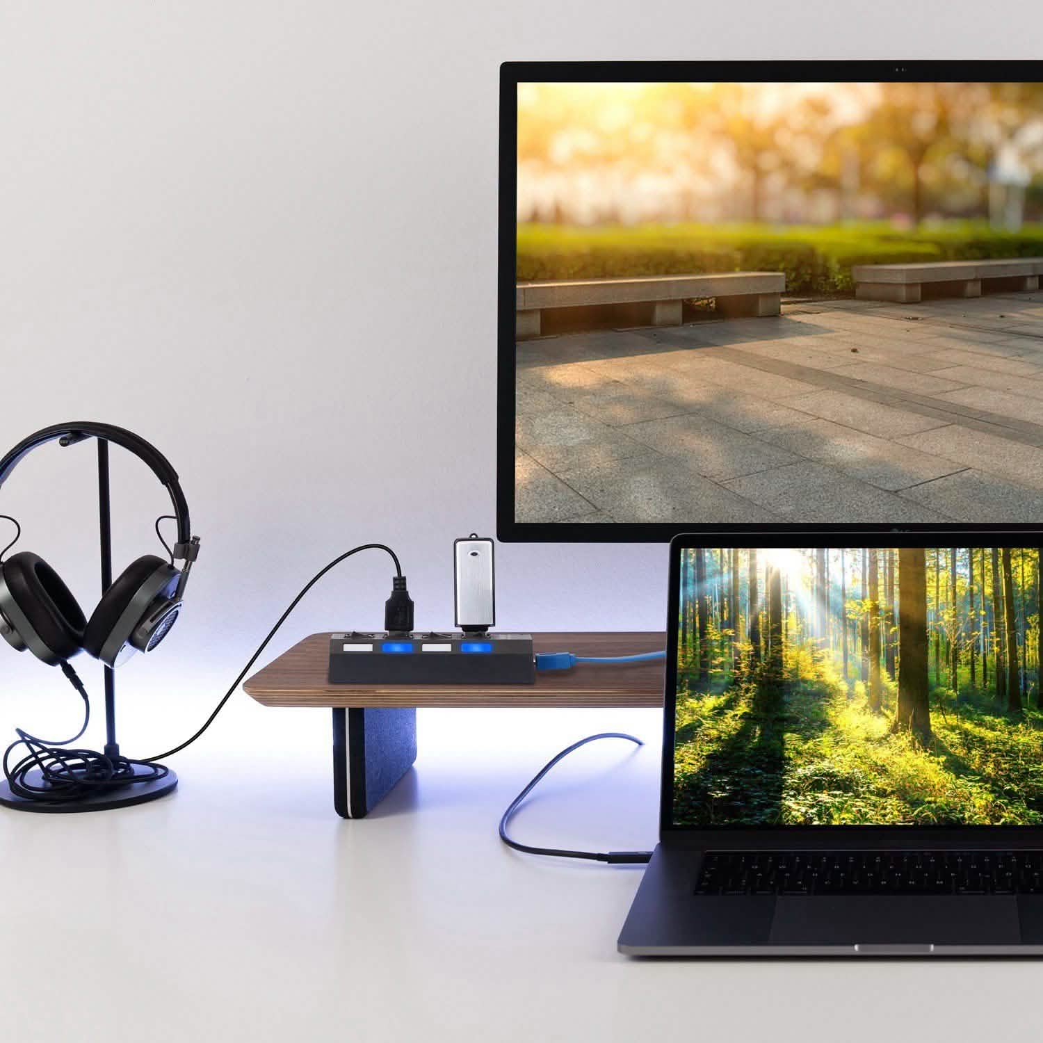 4 Port USB 3.0 Hub High Speed Adapter DailySale