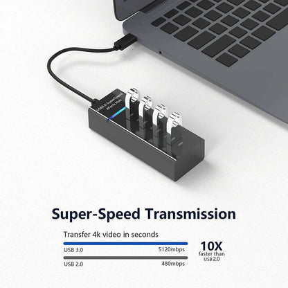 4-Port USB 3.0 USB Splitter with 3ft Extended Cable DailySale