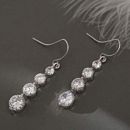 4 Row Graduated Crystal Drop Earrings DailySale